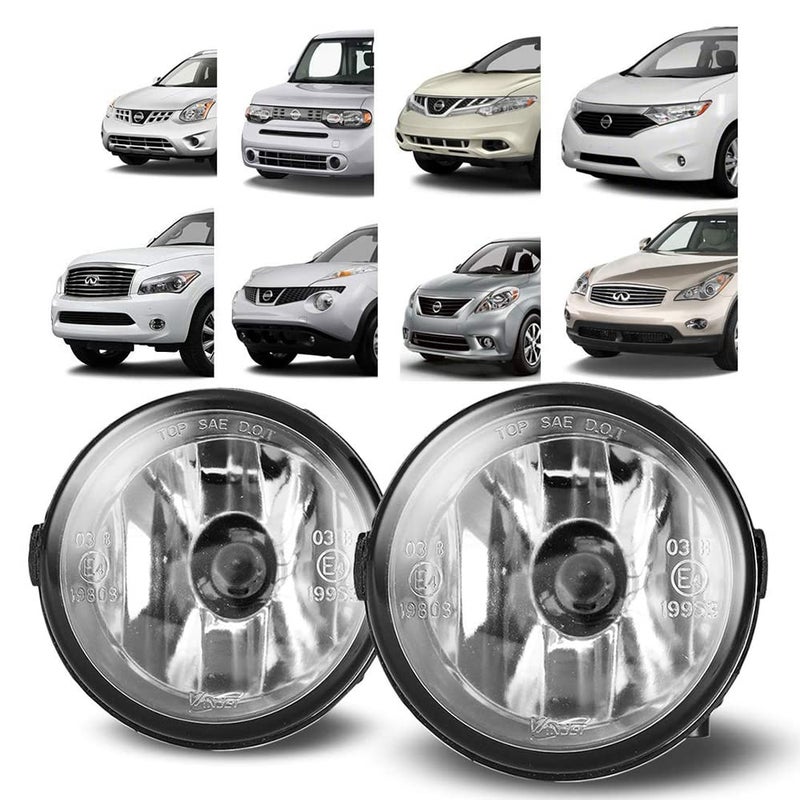 Winjet Fog Lights Assembly For 2011-2015 Nissan Rogue Select / 2008-2015 Infiniti EX35/EX37/QX50/G25/G37/Q60 Sedan Coupe/M37/M56/Q70 /2009-2015 Nissan Cube/Juke/Murano/Quest/Versa/Note (E11) Fog Lamp - Image 5