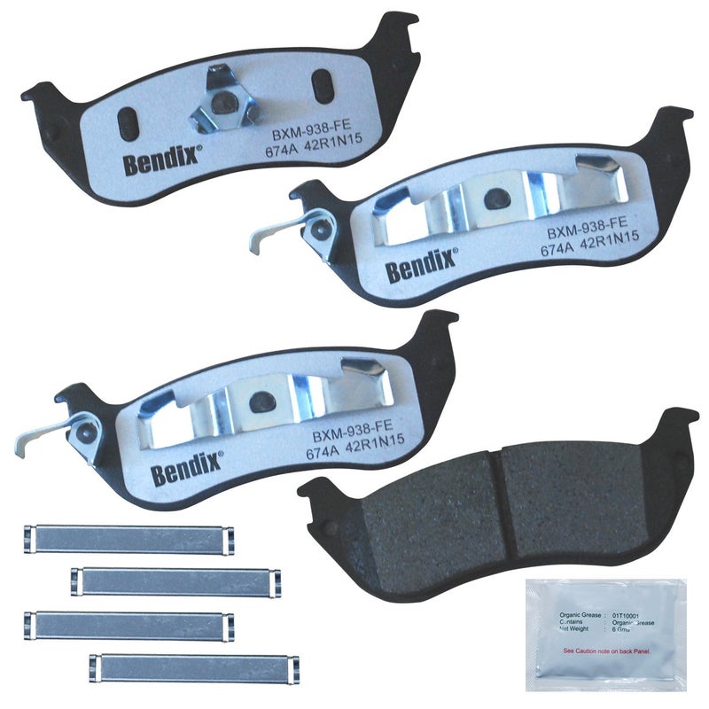 Bendix Fleet Metlok MKD674AFM Semi-Metallic Rear Brake Pads for Ford Crown Victoria 2002-1996, Grand Marquis 2002-1996, Lincoln Town Car 2002-1996, Mercury Grand Marquis 2002-1996 - Image 2