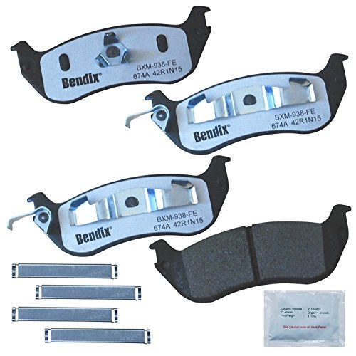 Bendix Fleet Metlok MKD674AFM Semi-Metallic Rear Brake Pads for Ford Crown Victoria 2002-1996, Grand Marquis 2002-1996, Lincoln Town Car 2002-1996, Mercury Grand Marquis 2002-1996 - Image 1