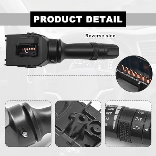 Vrasly Windshield Wiper Switch - Wiper Switch with Rear Control Compatible with Hyundai 2010-2017 Elantra GT Veloster Kia Soul Sorento Forte Rio Forte Koup Forte5 Soul EV 2012-2019 Replace 93420-2K050 - Image 3