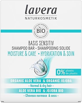 lavera شامبو لافيرا الصلب الأساسي الحساس ترطيب عناية بدون سيليكون رطوبة مكثفة عناية لطيفة نباتي مستحضرات تجميل طبيعية 50 جرام - Image 1