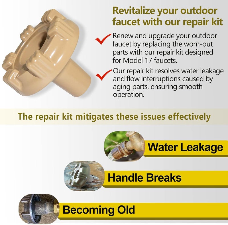 Datrenm RK-17MH Outside Faucet Repair Kit Metal Handle Compatible with Woodford Model 17 - Image 3