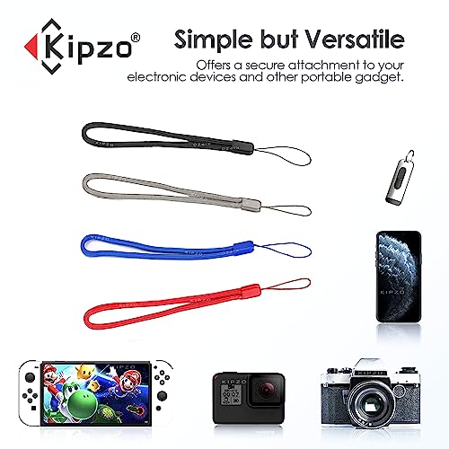 KIPZO® Red Black Blue Grey hand wrist Strap Lanyard for cell phone Cover case key ring Pen drive Badge Holders Charm grip DIY JEWELLERY Strap string rope charms for camera bags : Total mix 4Pc - Image 2