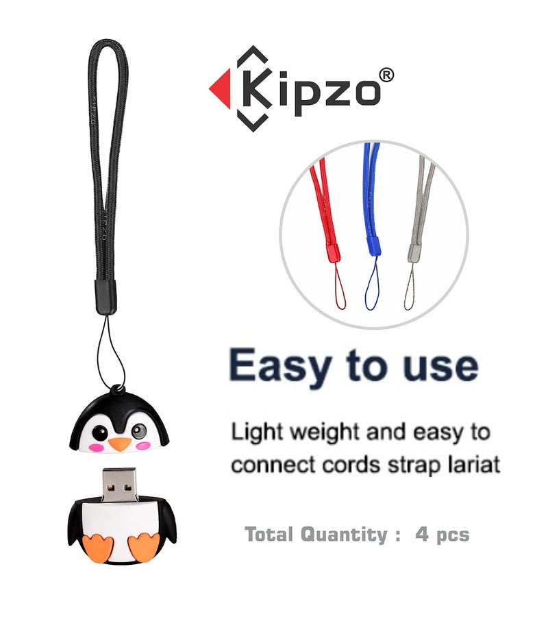 KIPZO® Red Black Blue Grey hand wrist Strap Lanyard for cell phone Cover case key ring Pen drive Badge Holders Charm grip DIY JEWELLERY Strap string rope charms for camera bags : Total mix 4Pc - Image 5