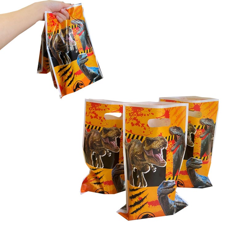 LYK 30pc Dinosaur Gift Bags: Dinosaur-Themed Party Gift Bags, 9.8x6.3 Inches, Orange, Polypropylene, Birthday, Holidays - Image 1