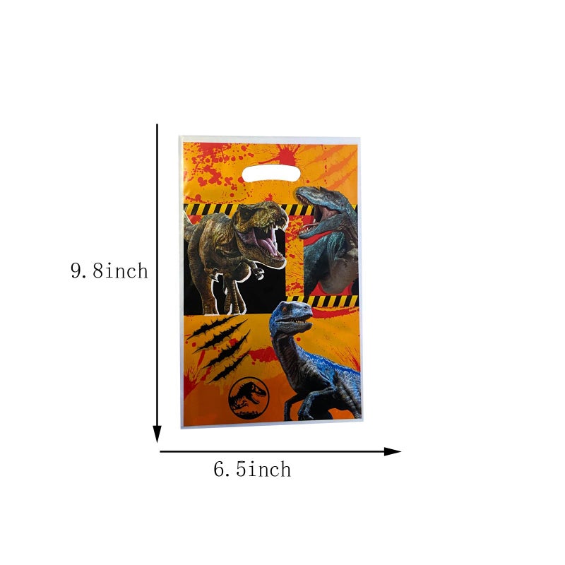 LYK 30pc Dinosaur Gift Bags: Dinosaur-Themed Party Gift Bags, 9.8x6.3 Inches, Orange, Polypropylene, Birthday, Holidays - Image 2
