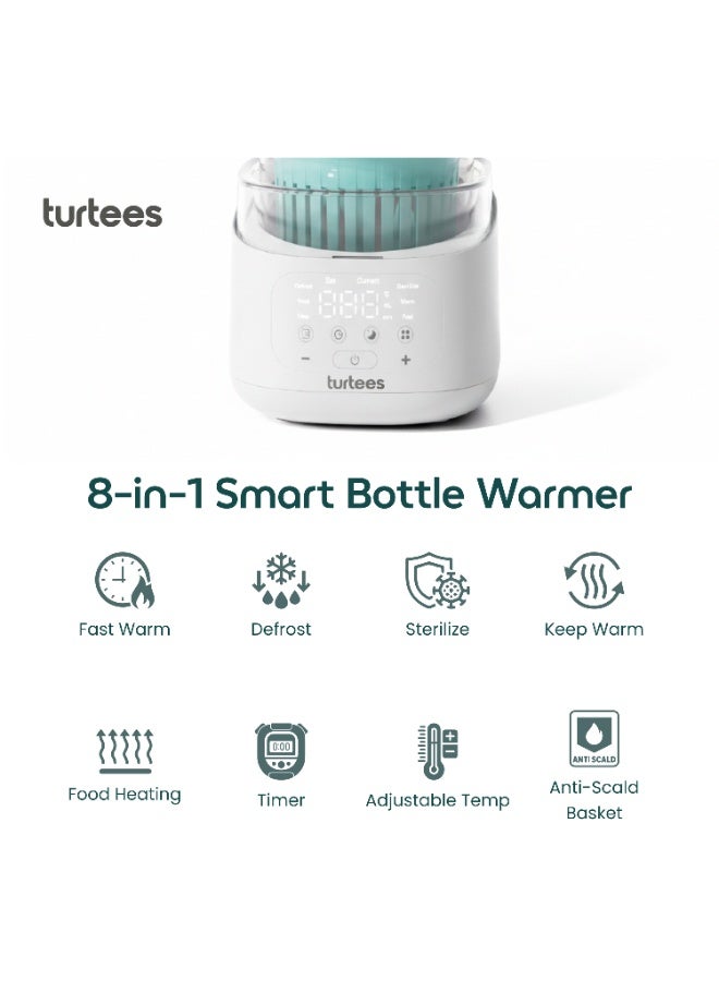 Turtees 8-in-1 Baby Bottle Warmer for Breast Milk & Formula, Fast 3-Min Heating to 37°C, Steam Sterilizer, Auto Shut-Off, Dry-Burn Protection, Defrost & Food Heater, BPA Free - TBW300 - Image 4
