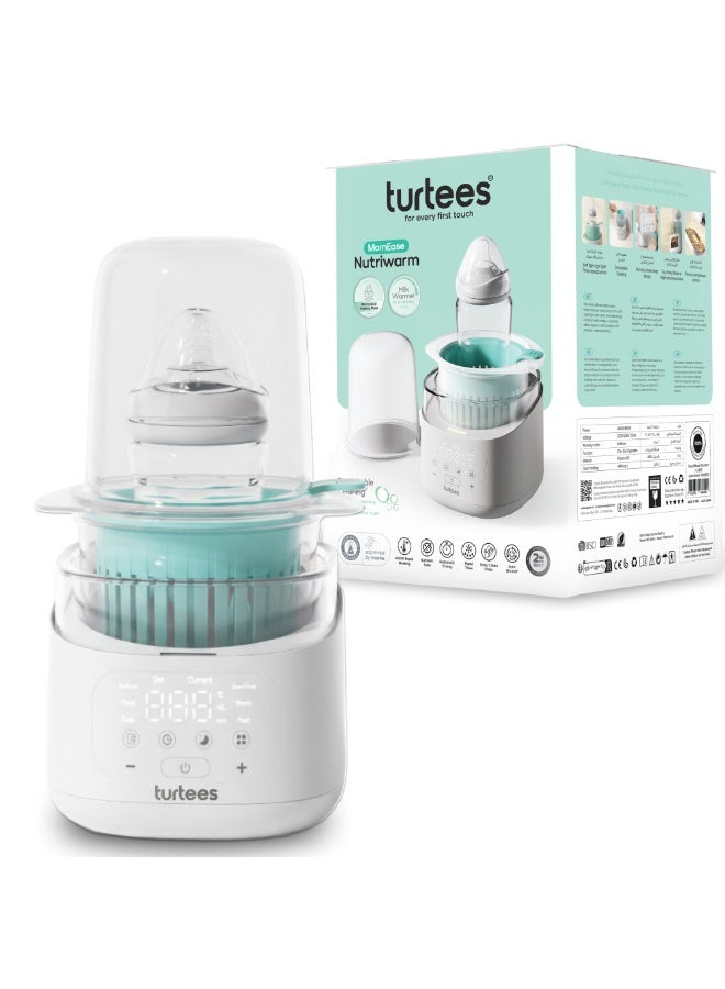 ترتيس جهاز تدفئة زجاجات الرضاعة Turtees 8 في 1 لحليب الأم والحليب الصناعي، تسخين سريع في 3 دقائق حتى 37 درجة مئوية، معقم بالبخار، إيقاف تشغيل تلقائي، حماية من الاحتراق الجاف، إذابة الثلج وتسخين الطعام، خالٍ من مادة BPA - TBW300 - Image 1