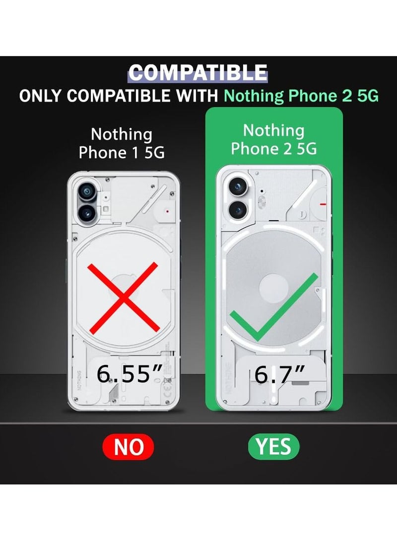 vesus Case for Nothing Phone 2 Shockproof Crystal Clear Hard Back Cover Anti Yellowing Case 360 Degree Protection TPU Bumper Transparent Back Cover Case for Nothing Phone 2 - Image 2