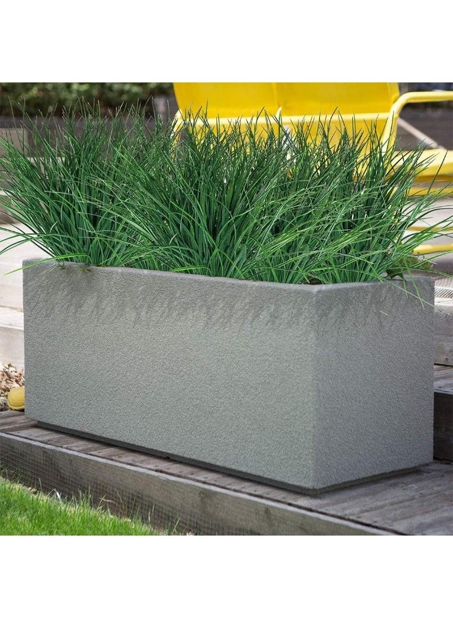 Antspirit 4pcs Artificial Fake Grass Plants Flowers Faux Plastic Wheat Grass Outdoor UV Resistant Greenery Shrubs Plant for Outdoor Planters Wedding Indoor Outside Hanging Home Garden Dcor4 Green - Image 2