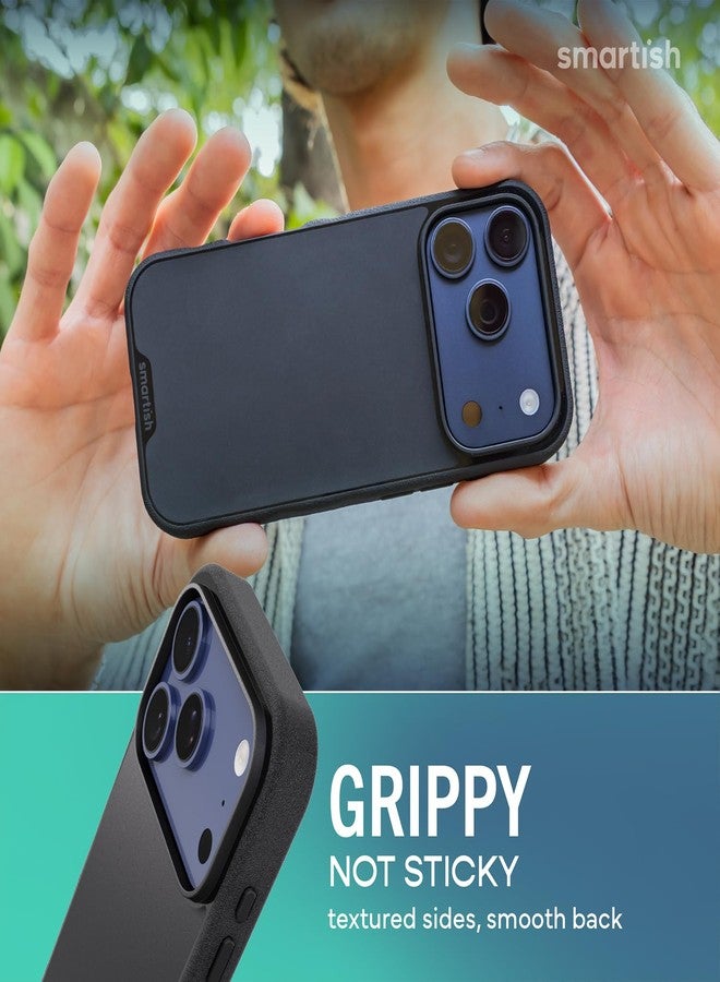 سمارتيش جراب Smartish® MagSafe لهاتف iPhone 17 Pro - جراب Gripmunk المغناطيسي النحيف [خفيف الوزن + واقي] غطاء قبضة رفيع مع بطانة من الألياف الدقيقة لهاتف Apple iPhone 17 Pro - Black Tie Affair - Image 4