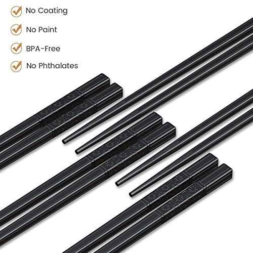 GLAMFIELDS 10 Pairs Fiberglass Chopsticks, Reusable Japanese Chinese Chop Sticks Dishwasher Safe, Non-Slip, 9 1/2 inches - Image 3