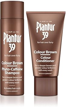 Plantur 39 Caffeine Shampoo and Conditioner Set for Brown Brunette Hair Conceal Hairline Prevents and Reduces Hair Loss Unique Formula Supports Hair Growth 250ml Shampoo and 150ml Conditioner - Image 1