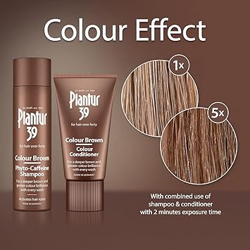 Plantur 39 Caffeine Shampoo and Conditioner Set for Brown Brunette Hair Conceal Hairline Prevents and Reduces Hair Loss Unique Formula Supports Hair Growth 250ml Shampoo and 150ml Conditioner - Image 4