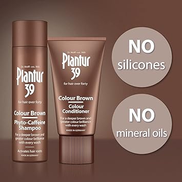 Plantur 39 Caffeine Shampoo and Conditioner Set for Brown Brunette Hair Conceal Hairline Prevents and Reduces Hair Loss Unique Formula Supports Hair Growth 250ml Shampoo and 150ml Conditioner - Image 5