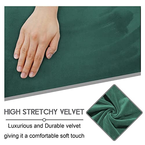 ULTICOR Velvet 8-Pieces Recliner Sofa Covers Stretch Reclining Couch Covers for 3 Cushion Reclining Sofa Slipcovers Furniture Covers Thick Soft Washable (3 Seater Recliner Cover, Retro Green) - Image 3