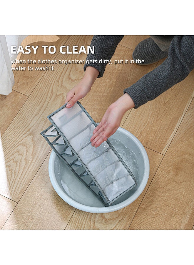 9 Grids Clothes Organizer, Closet Organizer Storage, Drawer Dividers with Handle, Wardrobe Clothes Organizer, for Jeans Trousers T-shirt Underwear  - Image 3