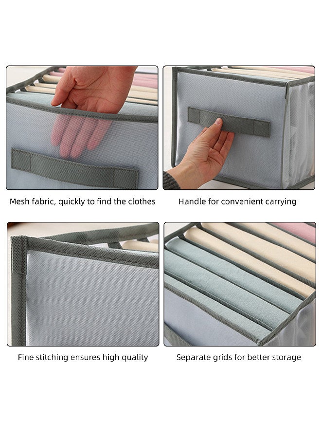 9 Grids Clothes Organizer, Closet Organizer Storage, Drawer Dividers with Handle, Wardrobe Clothes Organizer, for Jeans Trousers T-shirt Underwear  - Image 5