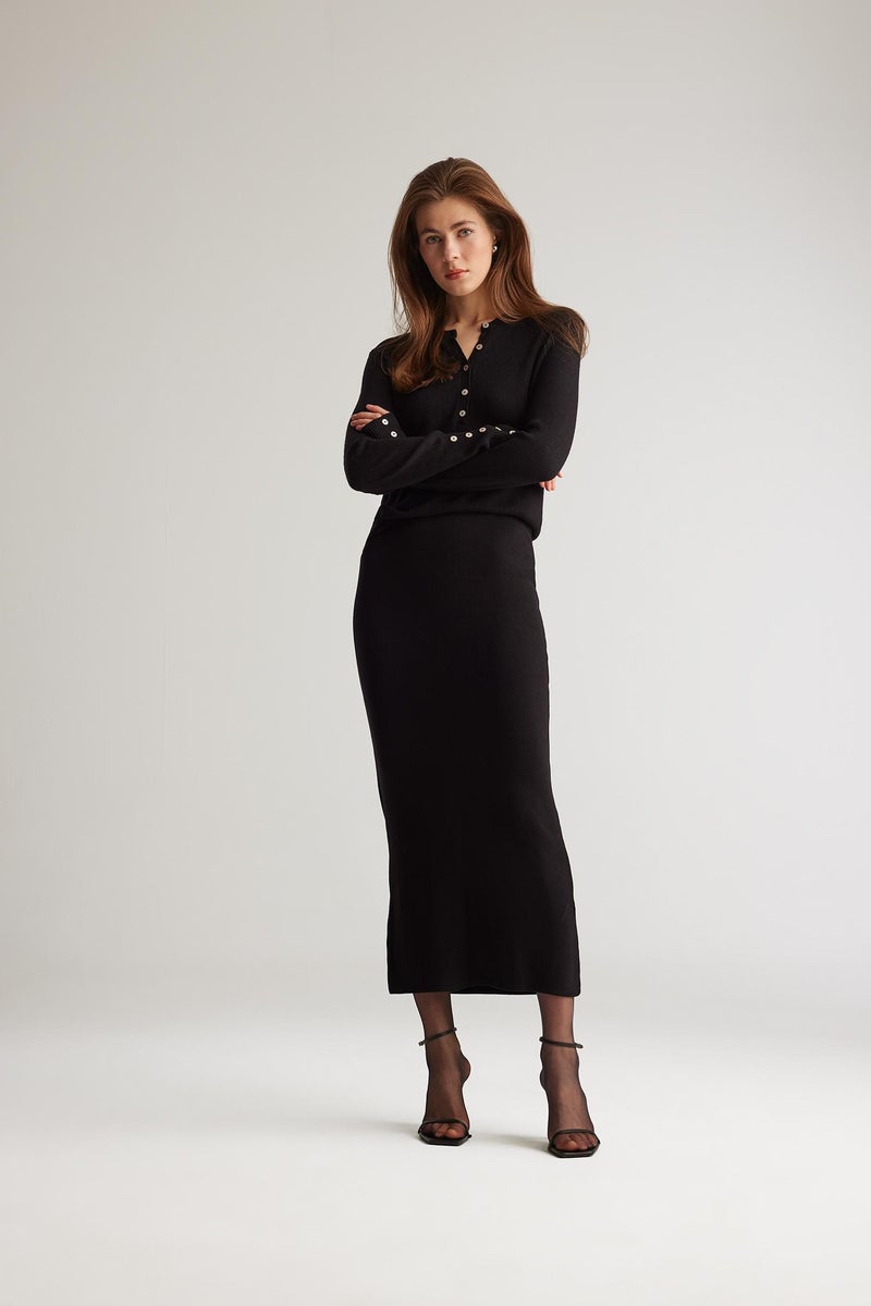 DeFacto Black Woman Basic Midi Pencil Skirt Casual - Image 2