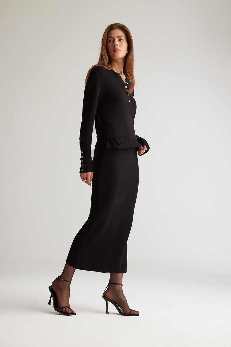 DeFacto Black Woman Basic Midi Pencil Skirt Casual - Image 3