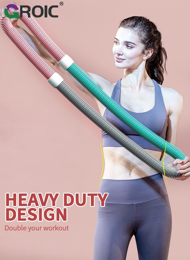 GROIC حلقة هولا الربيعية، حلقة إنفينيتي، حلقة هولا بوزن، حلقات هولا للبالغين، حلقات تمرين متعددة الوظائف لحزام الخصر وتمرين البطن، حلقات هولا من سبائك مرنة ومواد PVC - 1.4 كجم - Image 5