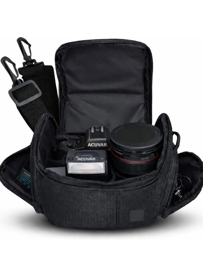 eCostConnection Medium Soft Padded Camera Equipment Bag/Case for Nikon, Canon, Sony, Pentax, Olympus Panasonic, Samsung & Many More + Microfiber Cloth - Image 1