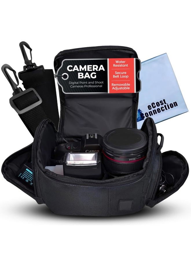 eCostConnection Medium Soft Padded Camera Equipment Bag/Case for Nikon, Canon, Sony, Pentax, Olympus Panasonic, Samsung & Many More + Microfiber Cloth - Image 2