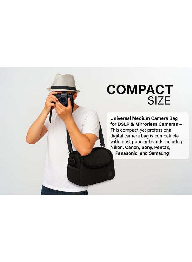 eCostConnection Medium Soft Padded Camera Equipment Bag/Case for Nikon, Canon, Sony, Pentax, Olympus Panasonic, Samsung & Many More + Microfiber Cloth - Image 4