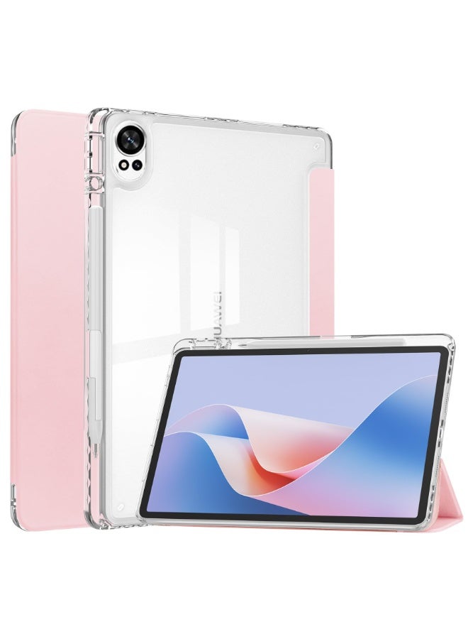 لـ HUAWEI MatePad 12X غطاء الحالة, تصميم ثلاثي الطي على شكل Y, زاوية متعددة, غطاء الجلد اللوحي مع فتحة القلم, إيقاظ / نوم تلقائي, وردي - Image 1