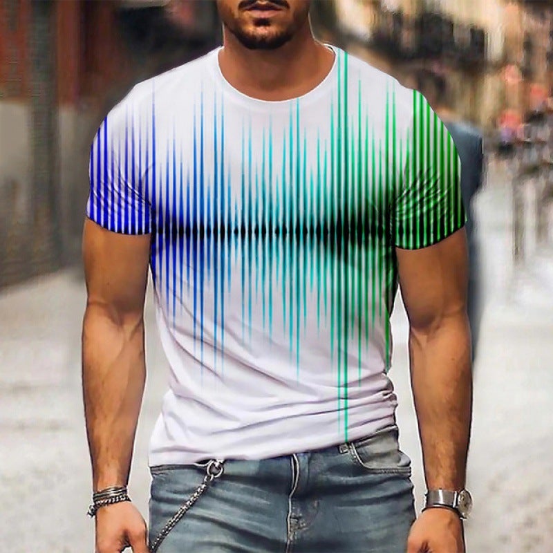 Men'S 3D Digital Printing Daily Round Neck Short Sleeve Street T-Shirt Mixed Batch - Image 3
