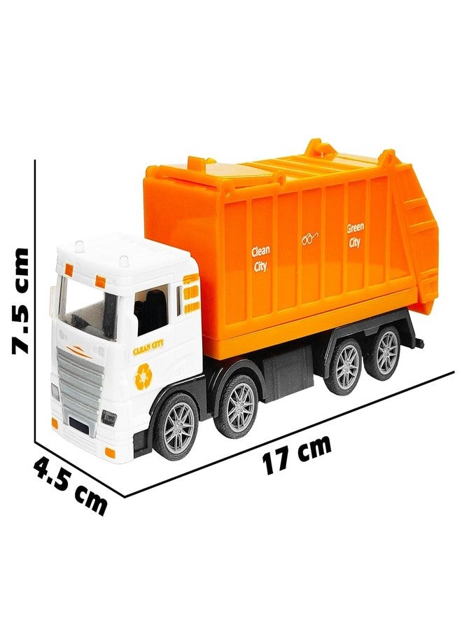 PARTEET Die Cast City Sanitation 8 Wheel Truck Toy for Kids - Friction Powered Toy Vehicle with Openable Top and Back Door Truck Clean Toys for Kids (Color Send as per Stock) - Image 3
