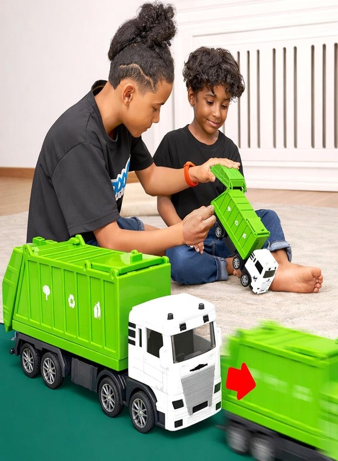 PARTEET Die Cast City Sanitation 8 Wheel Truck Toy for Kids - Friction Powered Toy Vehicle with Openable Top and Back Door Truck Clean Toys for Kids (Color Send as per Stock) - Image 2