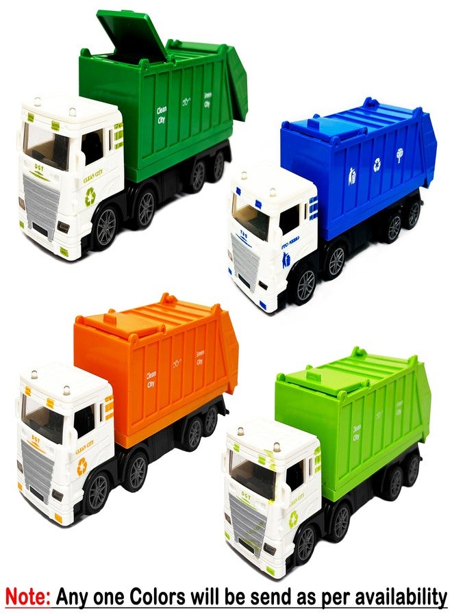 PARTEET Die Cast City Sanitation 8 Wheel Truck Toy for Kids - Friction Powered Toy Vehicle with Openable Top and Back Door Truck Clean Toys for Kids (Color Send as per Stock) - Image 4