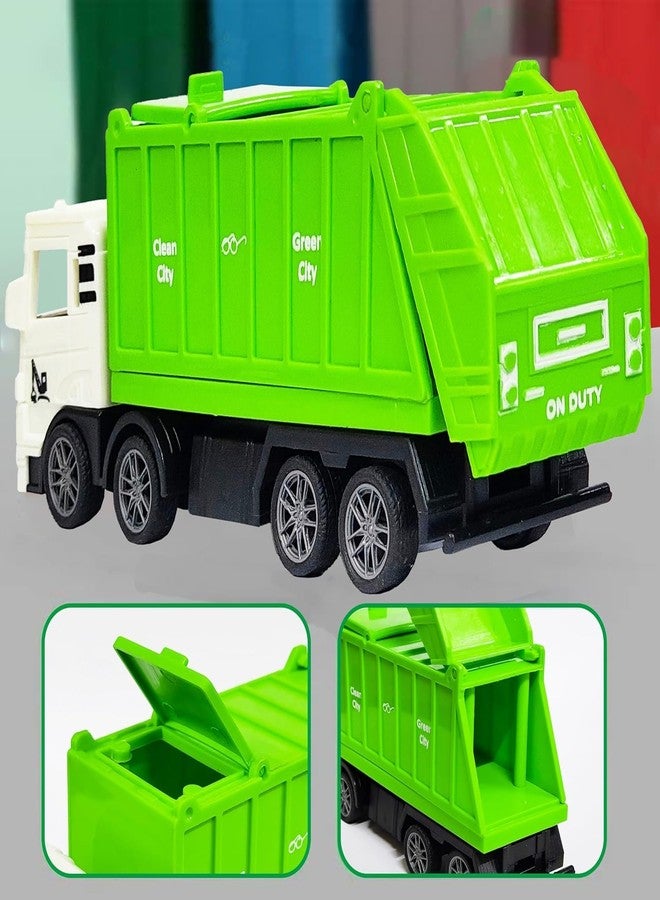 PARTEET Die Cast City Sanitation 8 Wheel Truck Toy for Kids - Friction Powered Toy Vehicle with Openable Top and Back Door Truck Clean Toys for Kids (Color Send as per Stock) - Image 5