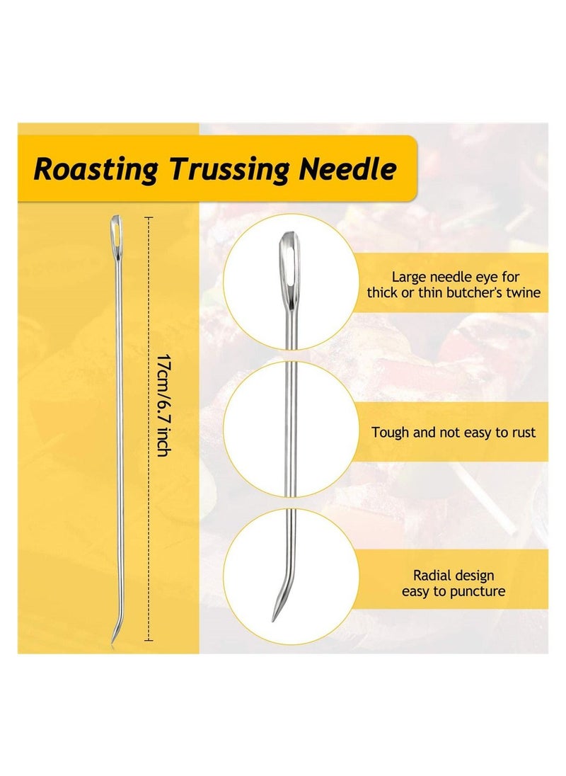 SYOSI Roasting Trussing Needles, Meat Trussing Needle Stainless Steel Cooking Needles Poultry Trussing Needle for Securing Stuffed Turkey, Chicken, Roasts and Rolled Meats Supplies (10 Pieces)  - Image 2