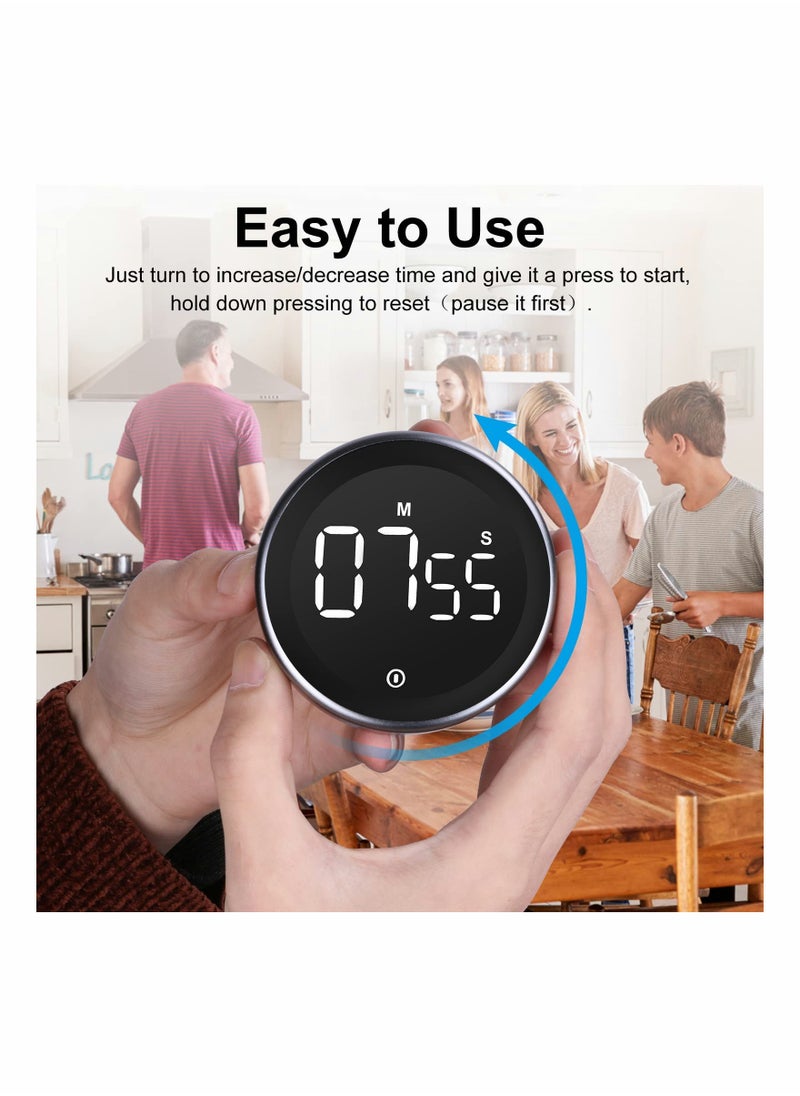 KASTWAVE LED Digital Kitchen Timer - Magnetic Countdown Count-up Kids Timer, Large LED Display, Adjustable Volume and Brightness Cooking Timer for Kid Classroom Board  - Image 4