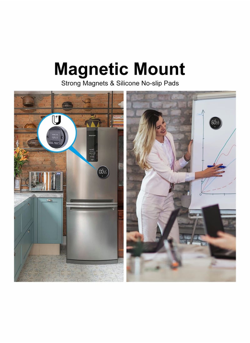 KASTWAVE - LED Digital Kitchen Timer - Magnetic Countdown Count-up Kids Timer, Large LED Display, Adjustable Volume and Brightness Cooking Timer for Kid Classroom Board - Image 1