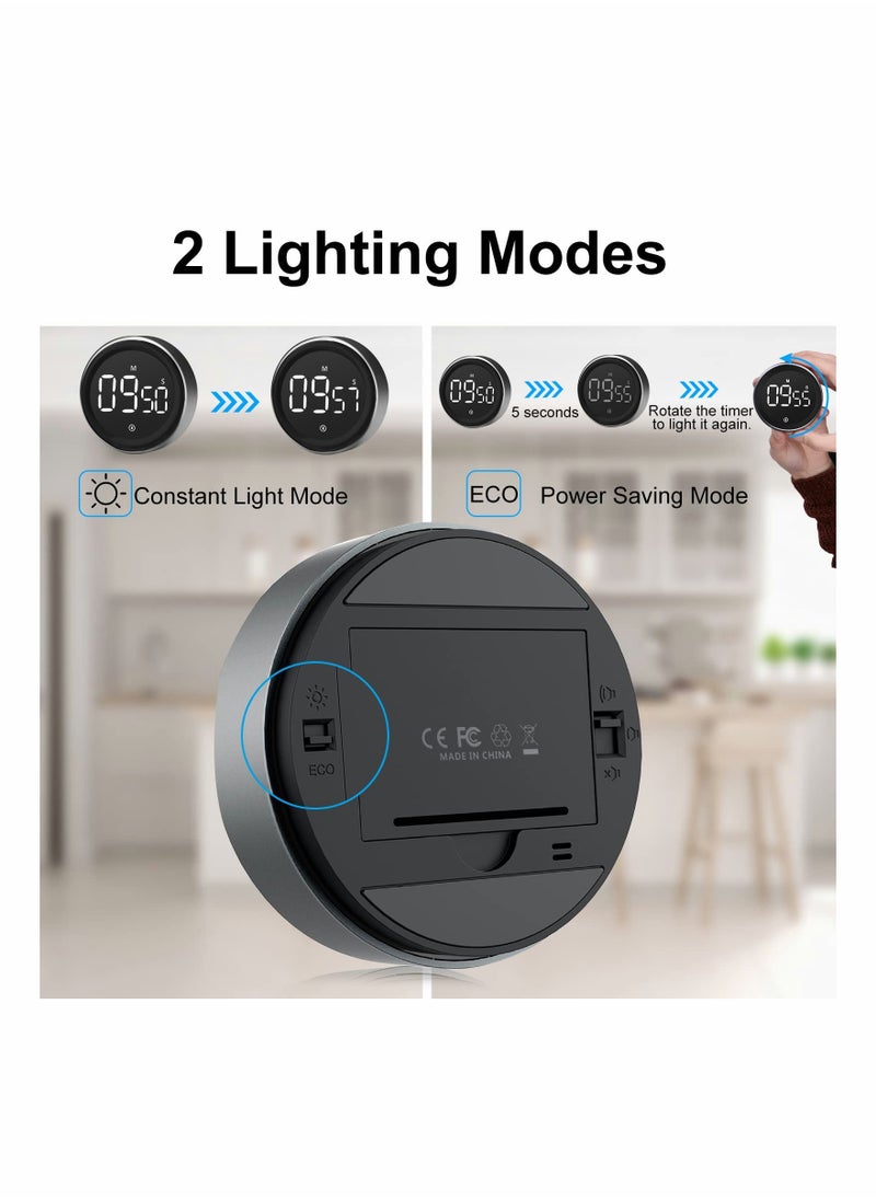 KASTWAVE - LED Digital Kitchen Timer - Magnetic Countdown Count-up Kids Timer, Large LED Display, Adjustable Volume and Brightness Cooking Timer for Kid Classroom Board - Image 1