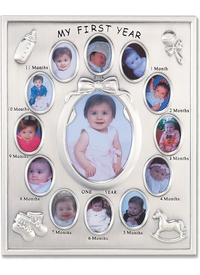 Lawrence Frames Lawrence Frames 830080 Silver Plated My First Year Picture Frame 4 by 6 Multi 