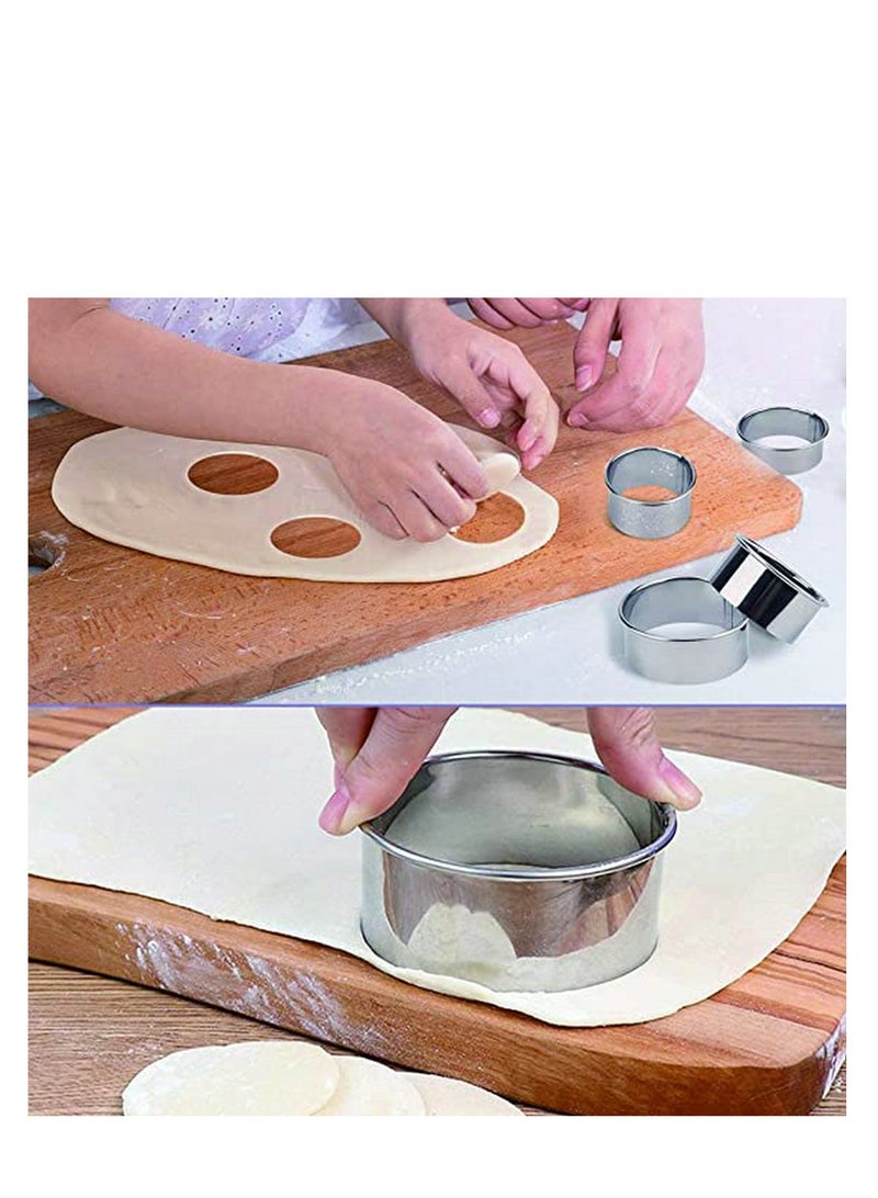 Captaintech 12 Pieces Round Biscuit Cookie Cutter Set - Stainless Steel Circle Pastry Cutter Molds Assorted Size - Including One Tin Box for Storage - Image 4