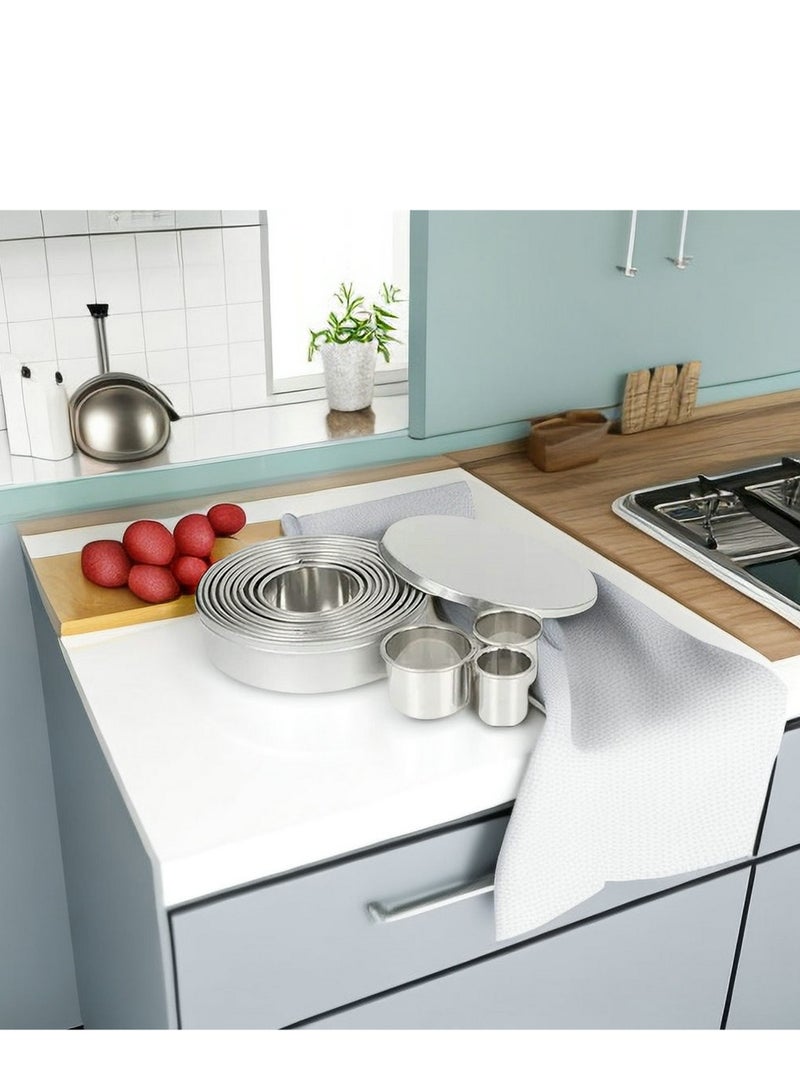 Captaintech 12 Pieces Round Biscuit Cookie Cutter Set - Stainless Steel Circle Pastry Cutter Molds Assorted Size - Including One Tin Box for Storage - Image 3