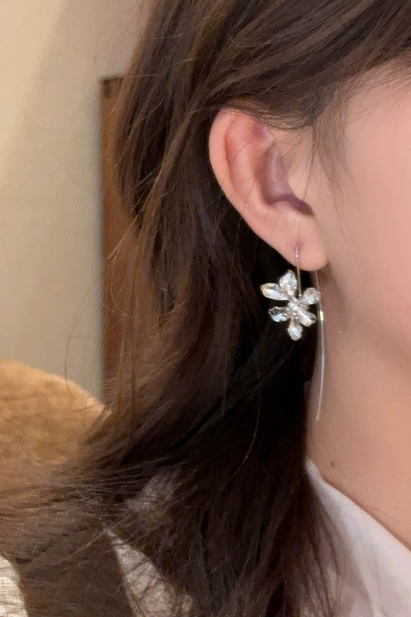 Goolsky Silver Iris Flower Earrings for Women – Elegant New Chinese Style, High-End Unique Design, Statement Ear Cuff Jewelry - Image 4