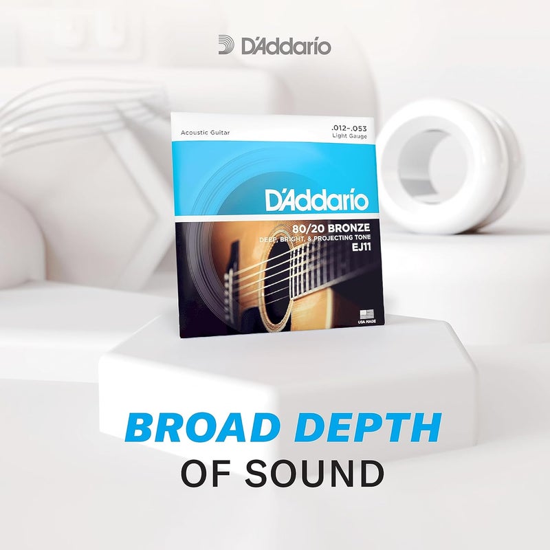 D'Addario أوتار جيتار أكوستيك برونز 80/20 من د'أداريوا لجيتار 12 وتر - Image 3