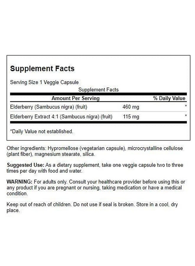 SWANSON Elderberry 575 Milligrams 120 Veg Capsules - Image 3