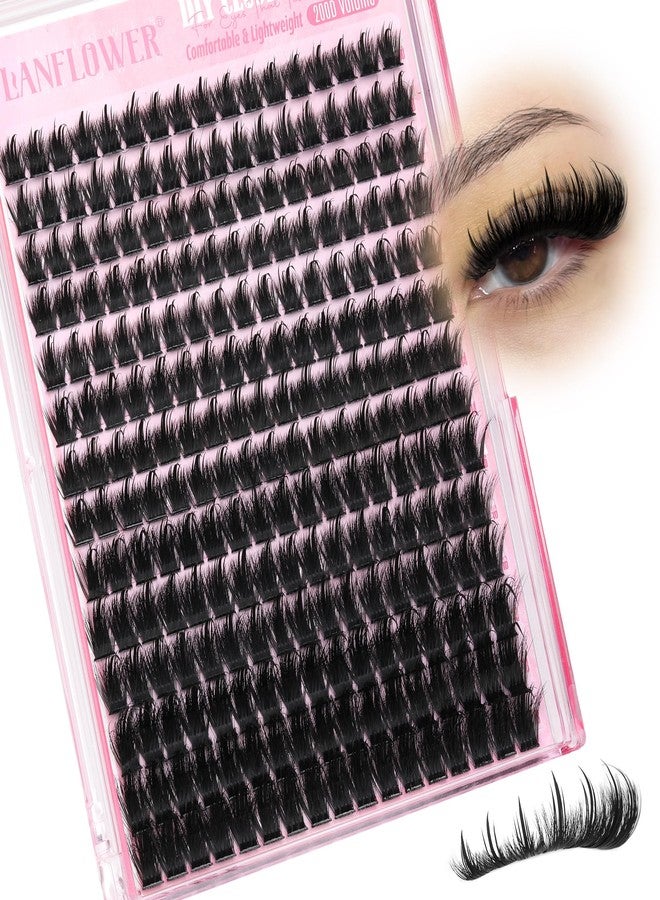 LANFLOWER Lash Clusters with Spikes Wispy Eyelash Clusters Manga Cluster Eyelash Extensions Spiky Lashes Clusters Anime Fluffy Individual Lashes by Lanflower(D Curly,10-18mm) - Image 1
