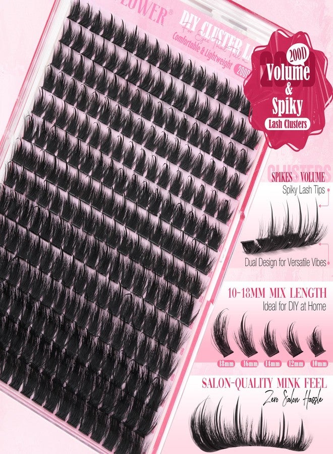 LANFLOWER Lash Clusters with Spikes Wispy Eyelash Clusters Manga Cluster Eyelash Extensions Spiky Lashes Clusters Anime Fluffy Individual Lashes by Lanflower(D Curly,10-18mm) - Image 4