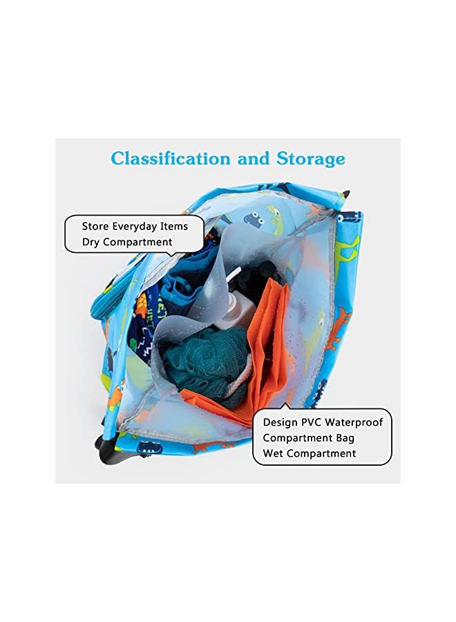Kunyeah Drawstring Backpack Bag Waterproof Beach Pack With Shoe Compartment Kid Swim Bag Sports Gym Backpack for Girls Boys  - Image 3