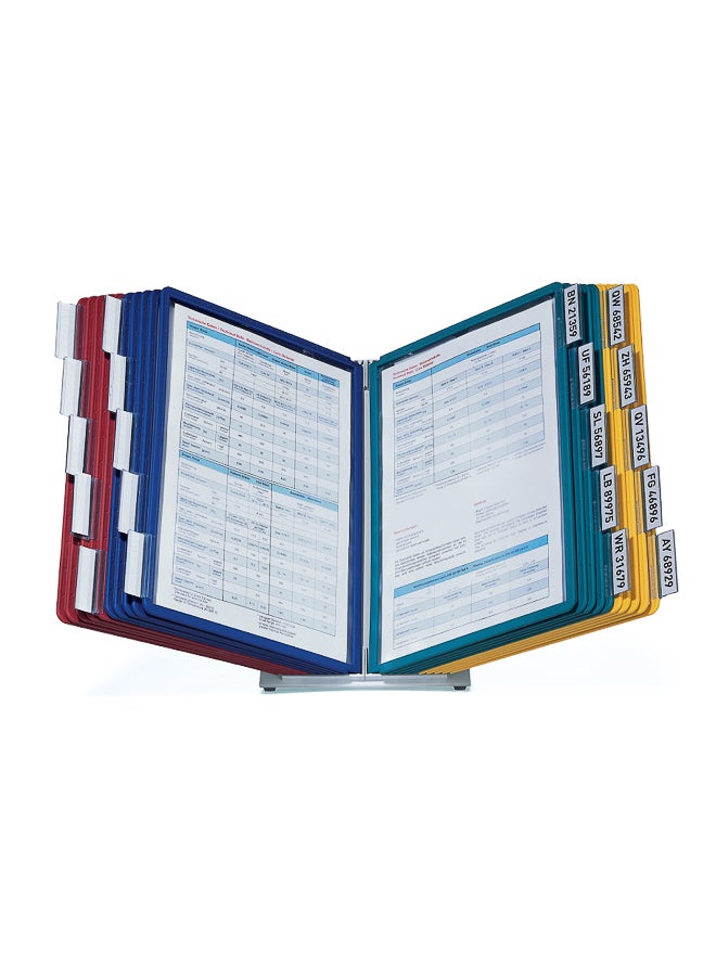 Durable Table A4 Document Display Organizer | 20 SHERPA® Colour-Coded Panels, Anti-Glare Scannable Pages, Robust Powder-Coated Steel Table Stand, 5-Year Warranty, Made in Germany - Image 2