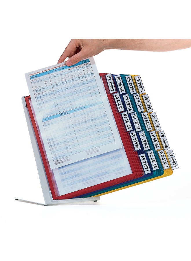 Durable Table A4 Document Display Organizer | 20 SHERPA® Colour-Coded Panels, Anti-Glare Scannable Pages, Robust Powder-Coated Steel Table Stand, 5-Year Warranty, Made in Germany - Image 4