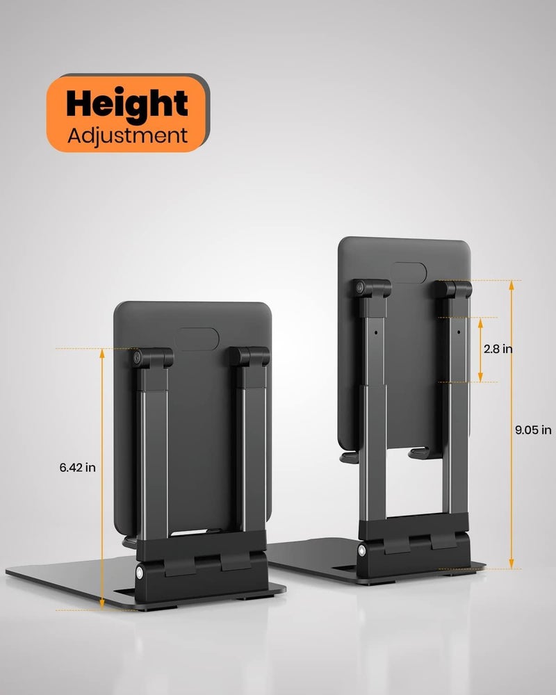 Hold Up Tabletop Table Holder Stand Tablet Stand & Phones Stand for Table for Online Class Portable & Universal Phone Holder (Black) - Image 2